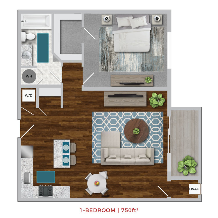 Terrace Lofts Apartments first floor plan layout graphic